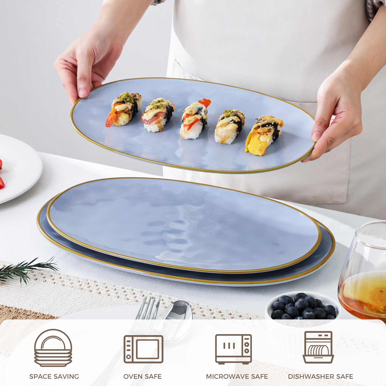 4-oval ceramic plate