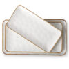 CULIVORA Ceramic Rectangle Serving Platter with Brown Rim: 15.6/14.1/12.6 Inch Large Serving Dishes for Entertaining Party, Turkey, Cheese, Sushi, Snack and Dessert, Microwave Dishwasher Safe